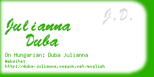 julianna duba business card